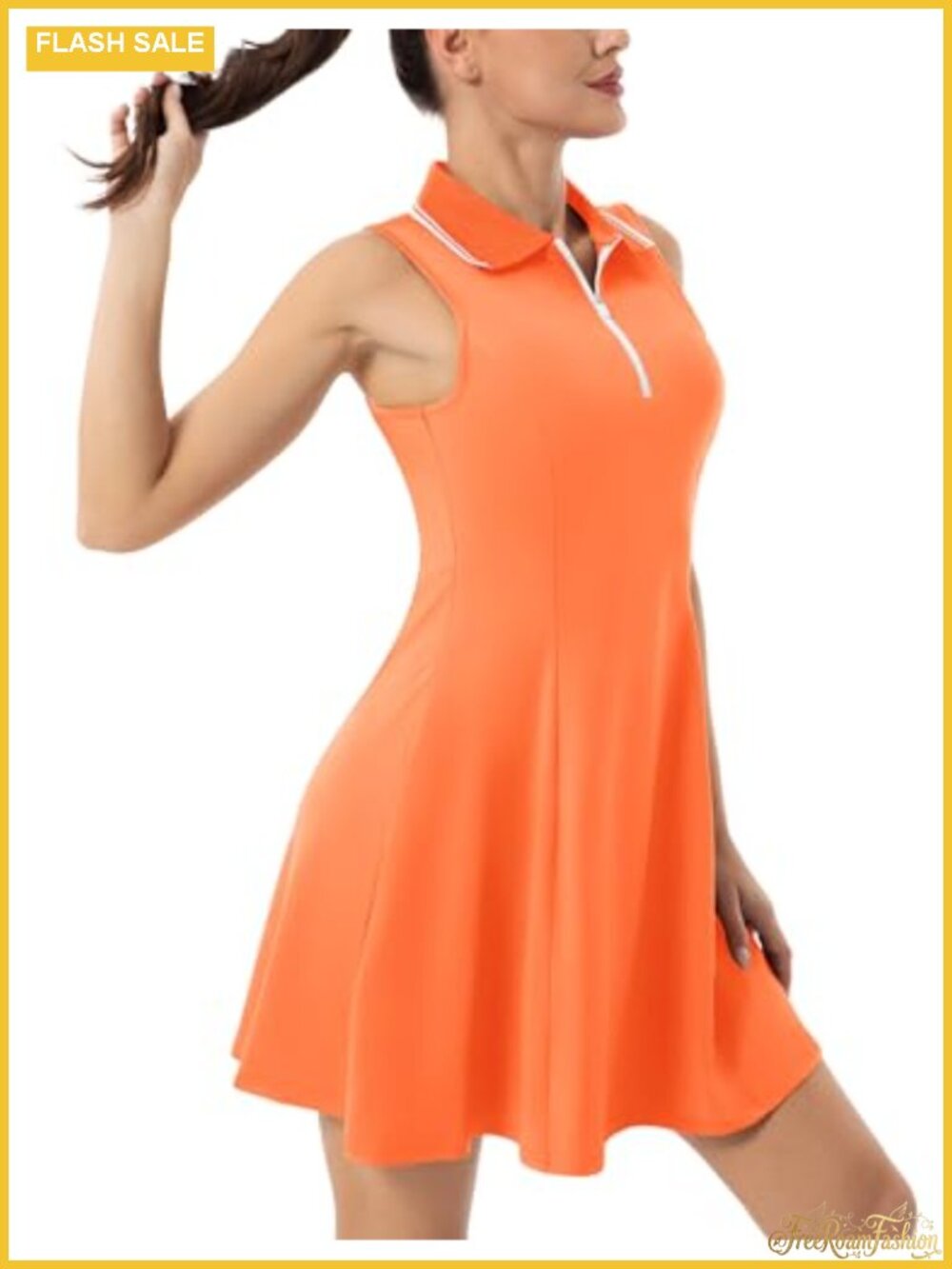 Tennis Golf Dress with Built-in Shorts, UPF 50+, Quick Dry Sleeveless